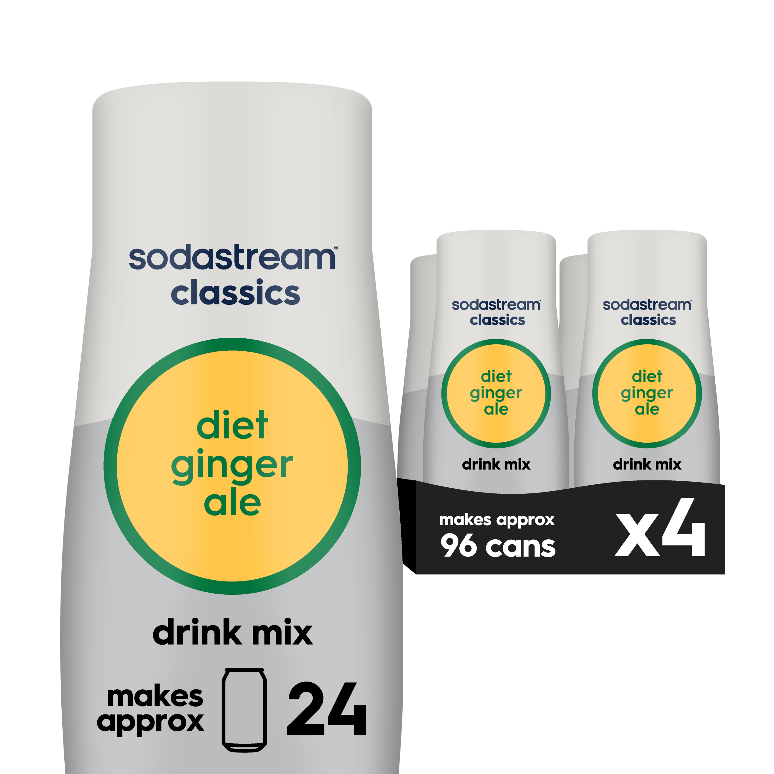 Sodastream Classics Diet Ginger Ale Drink Mix 4 Pack 440ml